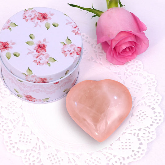Pink Heart Rose Quartz for Love and Nurture
